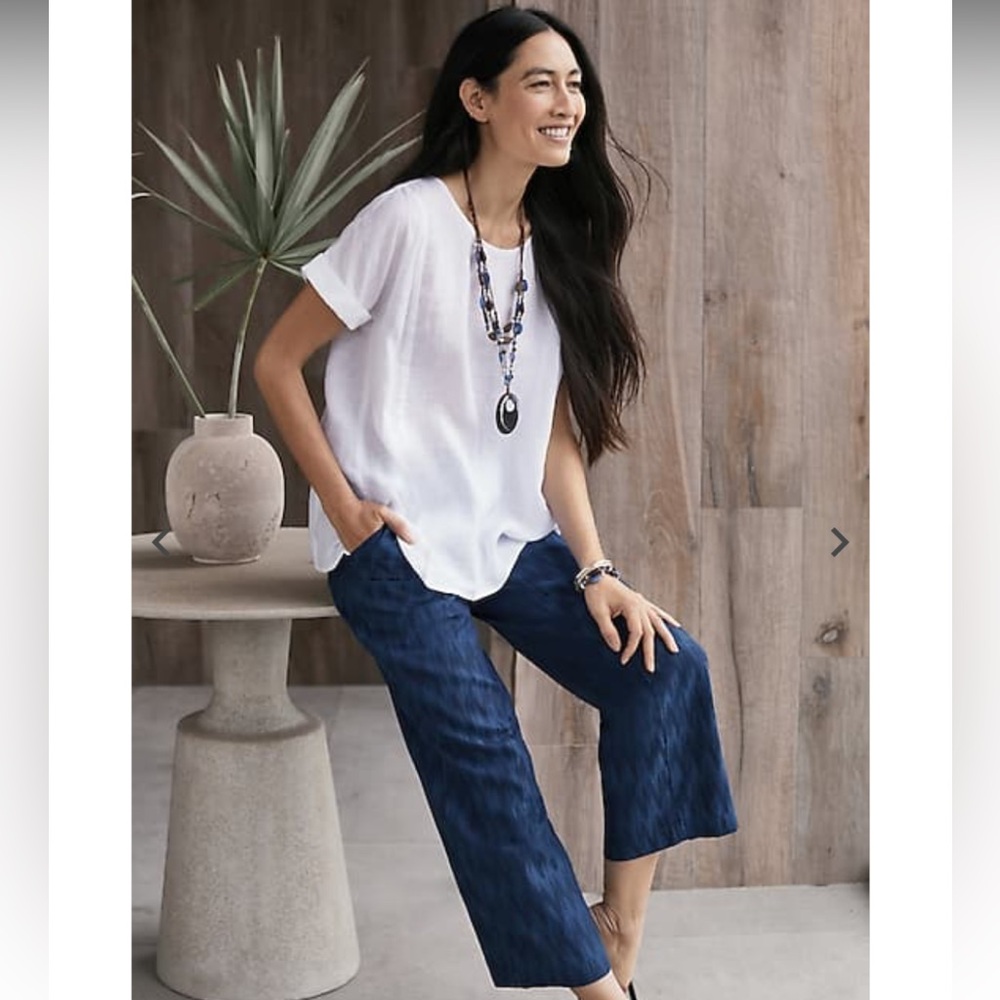 NWT J.Jill Pure Jill Indigo Dobby Crops in Odisha Wash - Picture 2 of 12